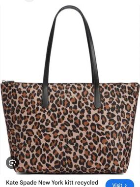 ISO - Kate Spade Kitt Nylon Medium Leopard Tote Bag Purse